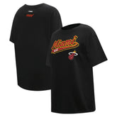 Miami Heat Pro Standard Women's Script Boyfriend T-Shirt Black - NBA