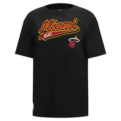 Miami Heat Pro Standard Women's Script Boyfriend T-Shirt Black - NBA