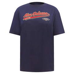 New Orleans Pelicans Pro Standard Women's Script Boyfriend T-Shirt Navy - NBA