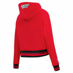 Chicago Bulls Pro Standard Women's Script Tail Cropped Pullover Hoodie Red - NBA