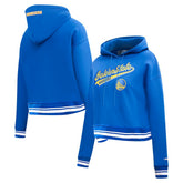 Golden State Warriors Pro Standard Women's Script Tail Cropped Pullover Hoodie Royal - NBA