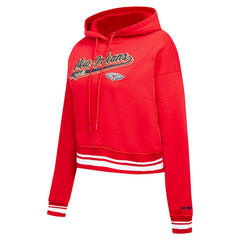 New Orleans Pelicans Pro Standard Women's Script Tail Cropped Pullover Hoodie Red - NBA