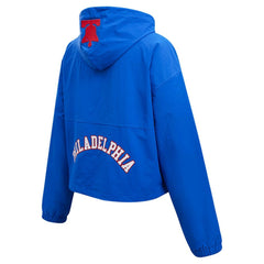 Philadelphia 76ers Pro Standard Classic Wind Woven Cropped Half-Zip Jacket Royal - NBA