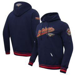 New Orleans Pelicans Pro Standard Script Tail Pullover Hoodie Navy - NBA