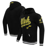 Utah Jazz Pro Standard Script Tail Pullover Hoodie Black - NBA