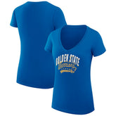 Golden State Warriors G-III 4Her by Carl Banks Women's Super-Slim Fit Lightweight Filigree Logo V-Neck T-Shirt Royal - NBA
