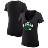 Boston Celtics G-III 4Her by Carl Banks Women's Super-Slim Fit Lightweight Filigree Logo V-Neck T-Shirt Black - NBA