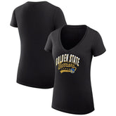 Golden State Warriors G-III 4Her by Carl Banks Women's Super-Slim Fit Lightweight Filigree Logo V-Neck T-Shirt Black - NBA