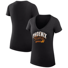Phoenix Suns G-III 4Her by Carl Banks Women's Super-Slim Fit Lightweight Filigree Logo V-Neck T-Shirt Black - NBA