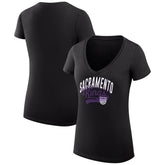 Sacramento Kings G-III 4Her by Carl Banks Women's Super-Slim Fit Lightweight Filigree Logo V-Neck T-Shirt Black - NBA
