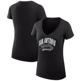 San Antonio Spurs G-III 4Her by Carl Banks Women's Super-Slim Fit Lightweight Filigree Logo V-Neck T-Shirt Black - NBA