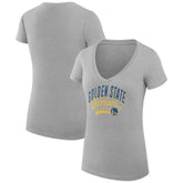 Golden State Warriors G-III 4Her by Carl Banks Women's Super-Slim Fit Lightweight Filigree Logo V-Neck T-Shirt Heather Gray - NBA