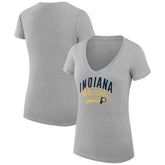 Indiana Pacers G-III 4Her by Carl Banks Women's Super-Slim Fit Lightweight Filigree Logo V-Neck T-Shirt Heather Gray - NBA