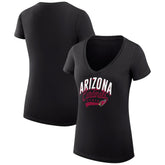 Arizona Cardinals G-III 4Her by Carl Banks Women's Super-Slim Fit Lightweight Filigree Logo Lightweight V-Neck T-Shirt – Black | NFL