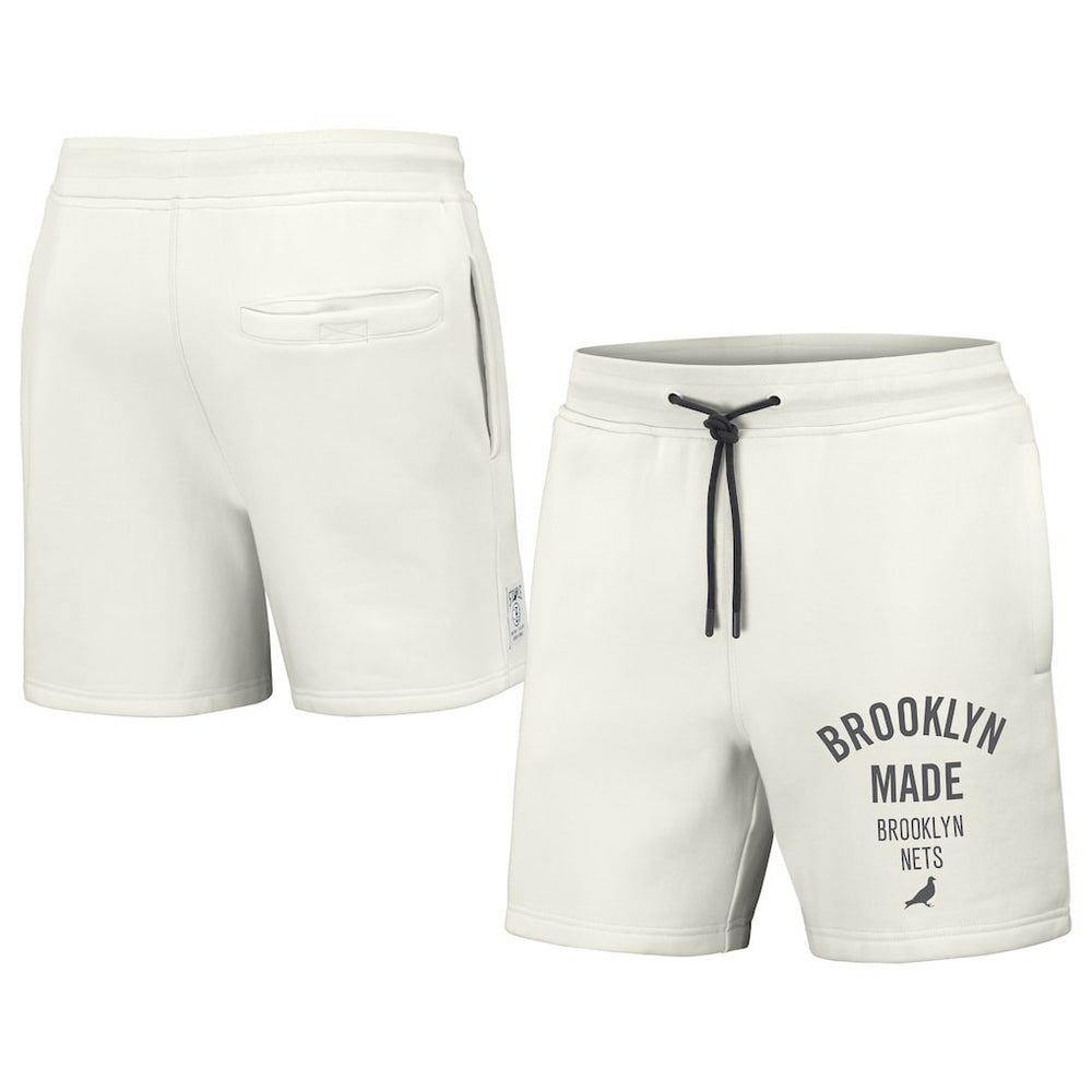 Brooklyn Nets NBA x Staple Heavyweight Fleece Shorts Cream - NBA