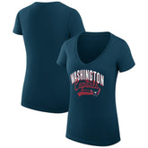 Washington Capitals G-III 4Her by Carl Banks Women's Super-Slim Fit Lightweight Filigree Logo V-Neck T-Shirt – Navy - NHL