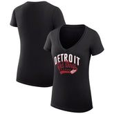 Detroit Red Wings G-III 4Her by Carl Banks Women's Super-Slim Fit Lightweight Filigree Logo V-Neck T-Shirt – Black - NHL