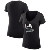 Los Angeles Kings G-III 4Her by Carl Banks Women's Super-Slim Fit Lightweight Filigree Logo V-Neck T-Shirt – Black - NHL