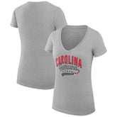 Carolina Hurricanes G-III 4Her by Carl Banks Women's Super-Slim Fit Lightweight Filigree Logo V-Neck T-Shirt – Gray - NHL