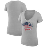 Montreal Canadiens G-III 4Her by Carl Banks Women's Super-Slim Fit Lightweight Filigree Logo V-Neck T-Shirt – Gray - NHL