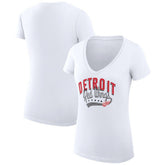 Detroit Red Wings G-III 4Her by Carl Banks Women's Super-Slim Fit Lightweight Filigree Logo V-Neck T-Shirt – White - NHL