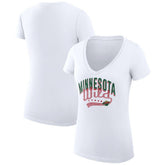 Minnesota Wild G-III 4Her by Carl Banks Women's Super-Slim Fit Lightweight Filigree Logo V-Neck T-Shirt – White - NHL