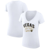 Vegas Golden Knights G-III 4Her by Carl Banks Women's Super-Slim Fit Lightweight Filigree Logo V-Neck T-Shirt – White - NHL