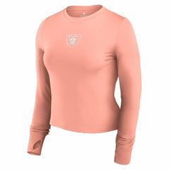 Las Vegas Raiders Women's Studio Fitted Long Sleeve Gym Top Coral | Fanatics