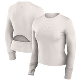 New Orleans Saints Women's Studio Fitted Long Sleeve Gym Top White | Fanatics