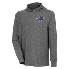 Buffalo Bills Antigua Saga Long Sleeve Hoodie T-Shirt Heather Black | NFL