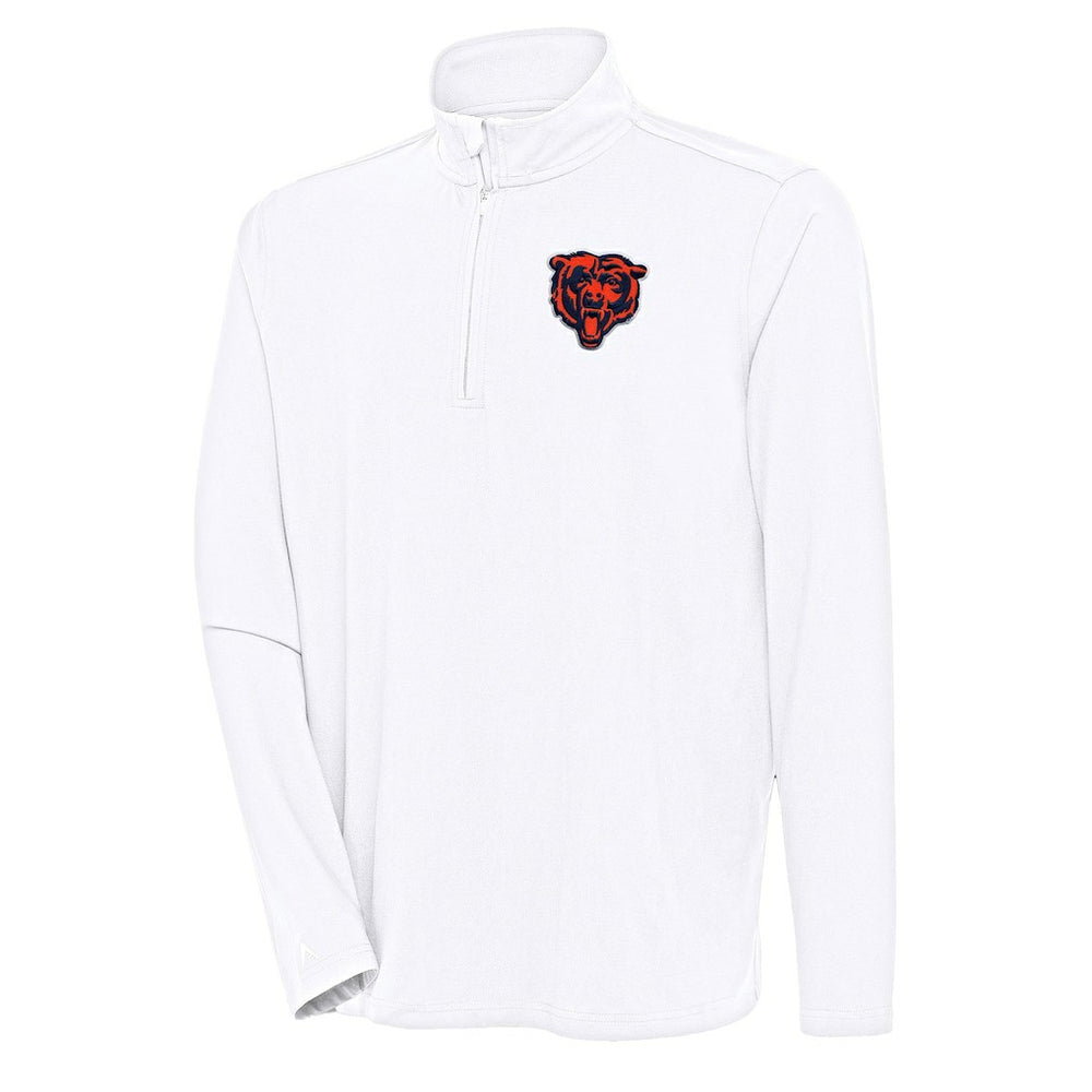 Chicago Bears Antigua Hunk Quarter-Zip Pullover Top White | NFL