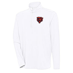 Chicago Bears Antigua Hunk Quarter-Zip Pullover Top White | NFL