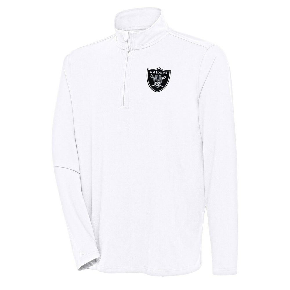 Las Vegas Raiders Antigua Hunk Quarter-Zip Pullover Top White | NFL