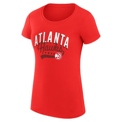 Atlanta Hawks G-III 4Her by Carl Banks Women's Super-Slim Fit Lightweight Filigree Logo T-Shirt - Red - NBA