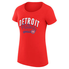 Detroit Pistons G-III 4Her by Carl Banks Women's Super-Slim Fit Lightweight Filigree Logo T-Shirt - Red - NBA