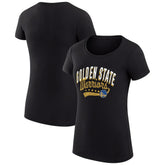Golden State Warriors G-III 4Her by Carl Banks Women's Super-Slim Fit Lightweight Filigree Logo T-Shirt - Black - NBA