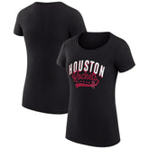 Houston Rockets G-III 4Her by Carl Banks Women's Super-Slim Fit Lightweight Filigree Logo T-Shirt - Black - NBA
