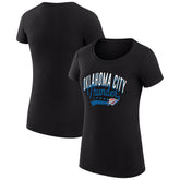 Oklahoma City Thunder G-III 4Her by Carl Banks Women's Super-Slim Fit Lightweight Filigree Logo T-Shirt - Black - NBA