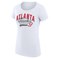 Atlanta Hawks G-III 4Her by Carl Banks Women's Super-Slim Fit Lightweight Filigree Logo T-Shirt - White - NBA