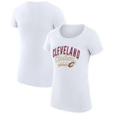 Cleveland Cavaliers G-III 4Her by Carl Banks Women's Super-Slim Fit Lightweight Filigree Logo T-Shirt - White - NBA
