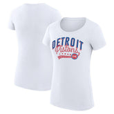 Detroit Pistons G-III 4Her by Carl Banks Women's Super-Slim Fit Lightweight Filigree Logo T-Shirt - White - NBA