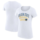 Golden State Warriors G-III 4Her by Carl Banks Women's Super-Slim Fit Lightweight Filigree Logo T-Shirt - White - NBA