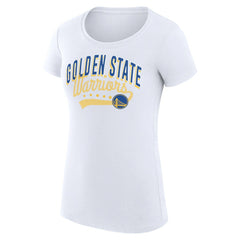 Golden State Warriors G-III 4Her by Carl Banks Women's Super-Slim Fit Lightweight Filigree Logo T-Shirt - White - NBA