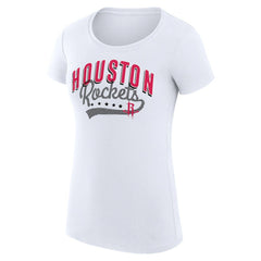 Houston Rockets G-III 4Her by Carl Banks Women's Super-Slim Fit Lightweight Filigree Logo T-Shirt - White - NBA