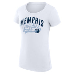 Memphis Grizzlies G-III 4Her by Carl Banks Women's Super-Slim Fit Lightweight Filigree Logo T-Shirt - White - NBA