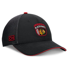 Chicago Blackhawks Fanatics 2024 NHL Draft On Stage Trucker Adjustable Hat - Black - NHL