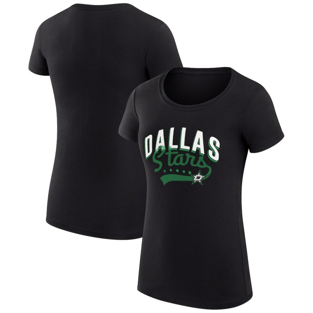 Dallas Stars G-III 4Her by Carl Banks Women's Super-Slim Fit Lightweight Filigree Logo T-Shirt – Black - NHL