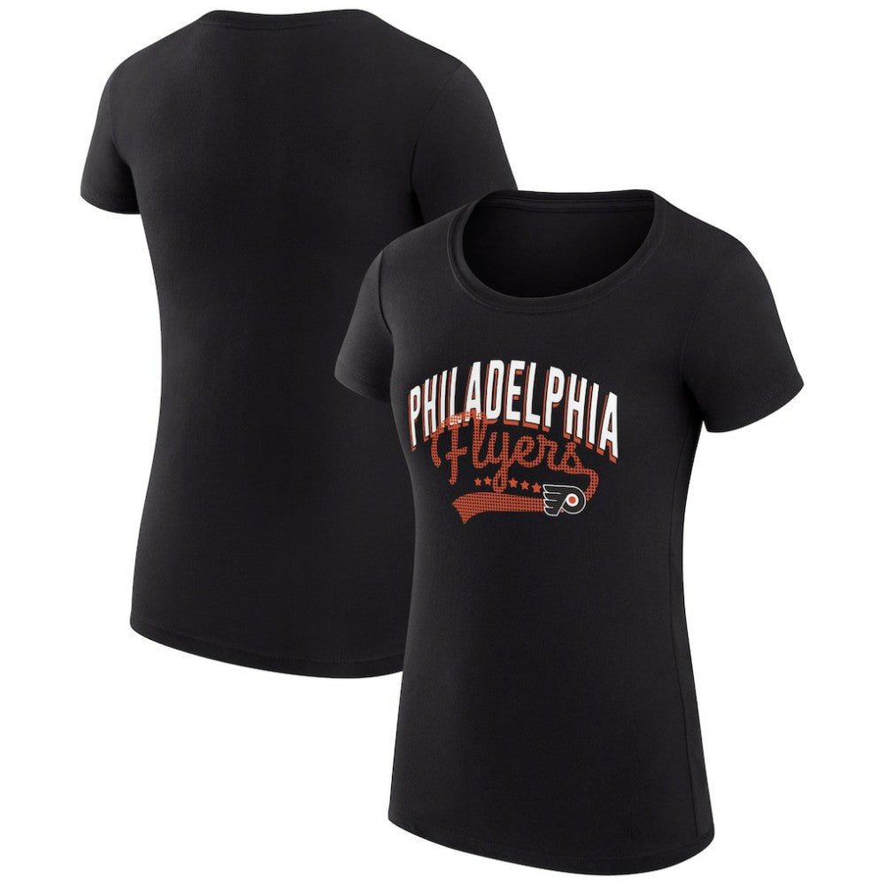 Philadelphia Flyers G-III 4Her by Carl Banks Women's Super-Slim Fit Lightweight Filigree Logo T-Shirt – Black - NHL
