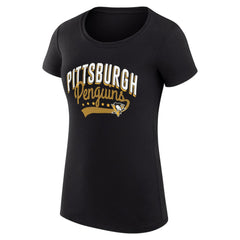 Pittsburgh Penguins G-III 4Her by Carl Banks Women's Super-Slim Fit Lightweight Filigree Logo T-Shirt – Black - NHL