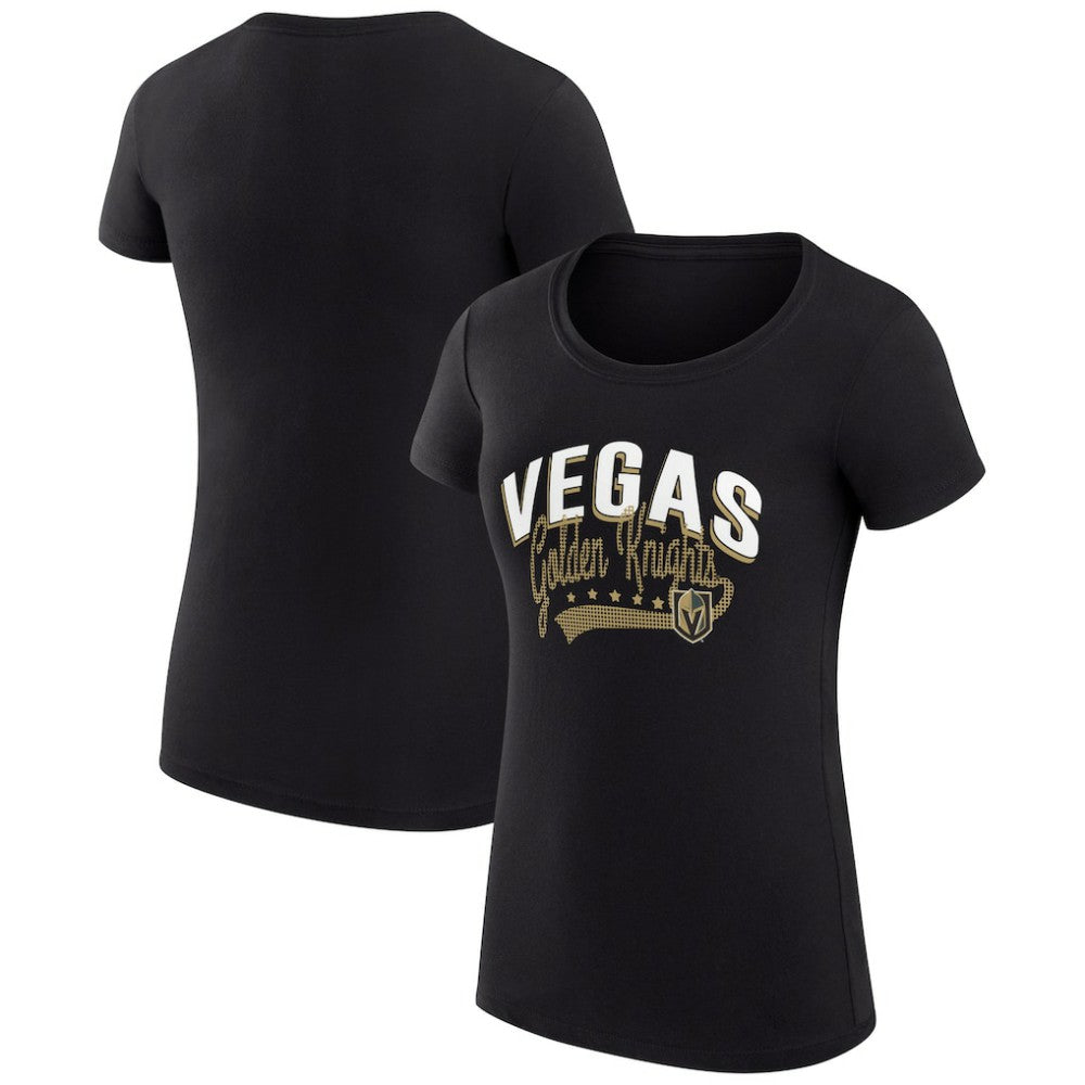 Vegas Golden Knights G-III 4Her by Carl Banks Women's Super-Slim Fit Lightweight Filigree Logo T-Shirt – Black - NHL